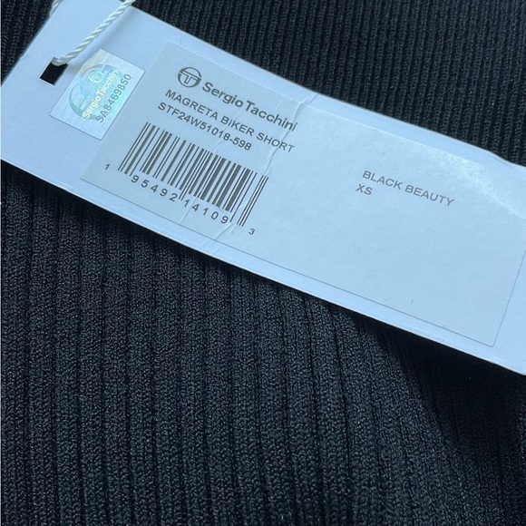 Sergio Tacchini Magreta Biker Shorts NWT - Size XS - Black Beauty Ribbed Viscose - Picture 5 of 6